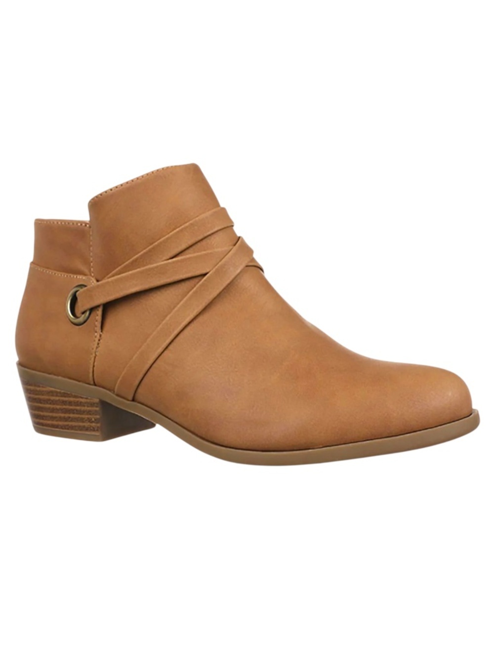 LIFESTRIDE Women's Amara Strappy Ankle Boot Size 8.5 Tan Smooth